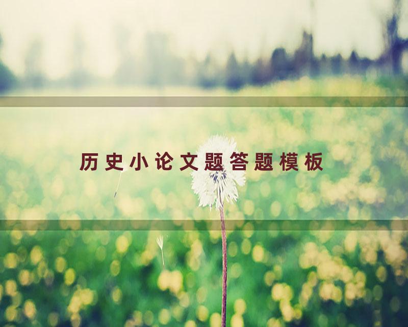 历史小论文题答题模板