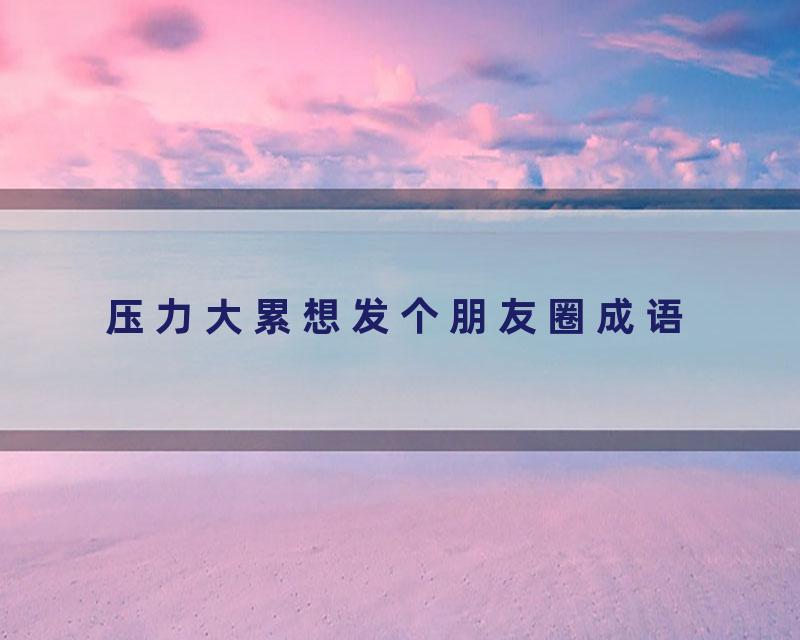 压力大累想发个朋友圈成语