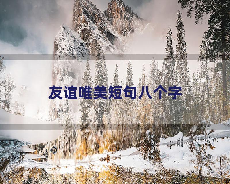 友谊唯美短句八个字