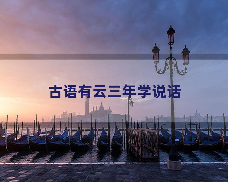 古语有云三年学说话