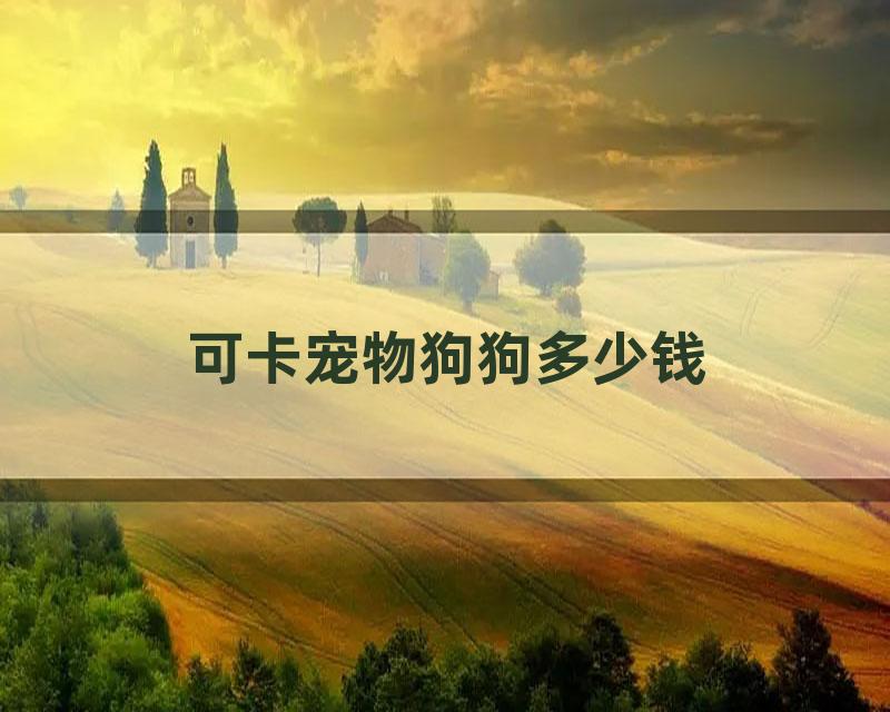 可卡宠物狗狗多少钱