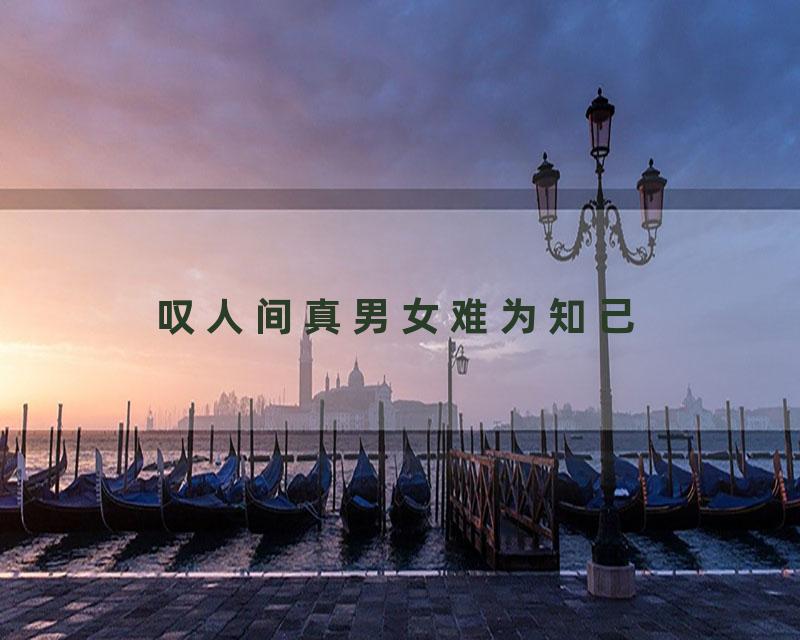 叹人间真男女难为知己