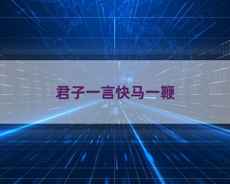 君子一言快马一鞭