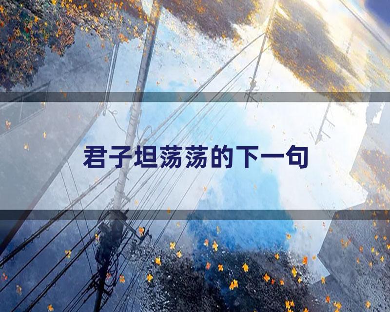 君子坦荡荡的下一句