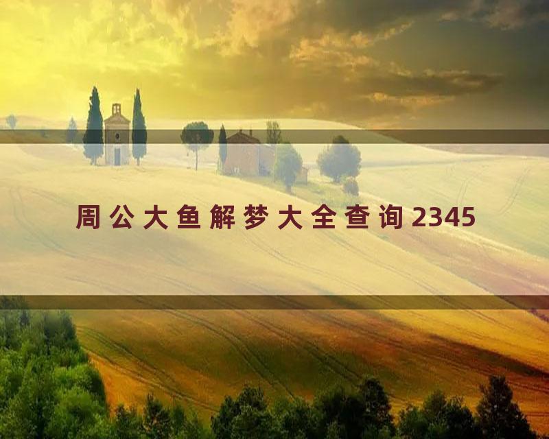 周公大鱼解梦大全查询2345