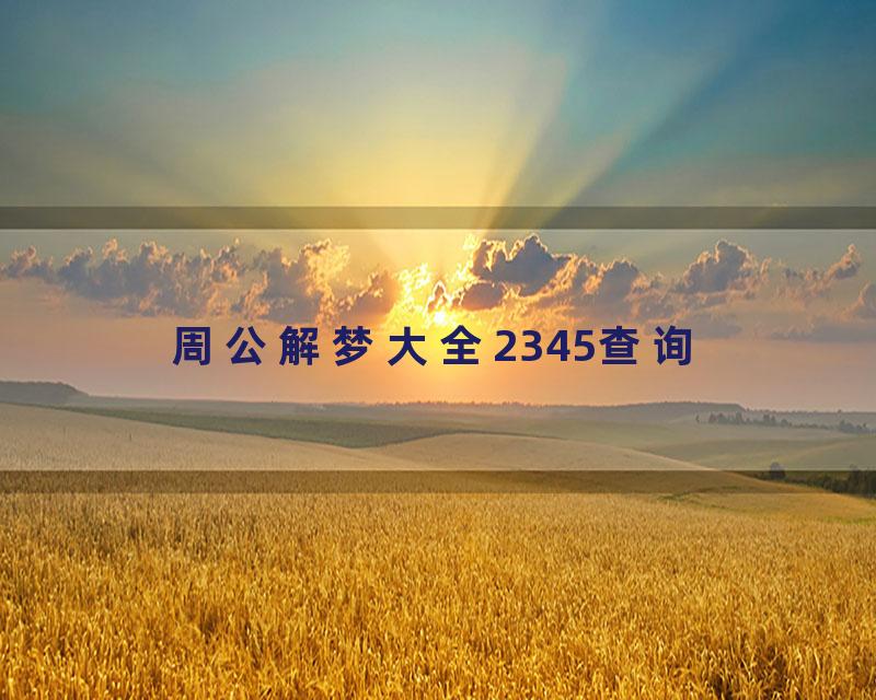 周公解梦大全2345查询