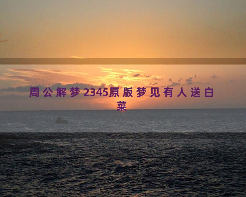周公解梦2345原版梦见有人送白菜
