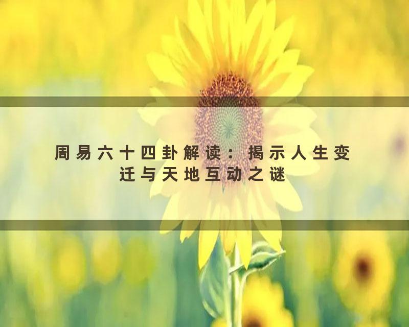 周易六十四卦解读：揭示人生变迁与天地互动之谜