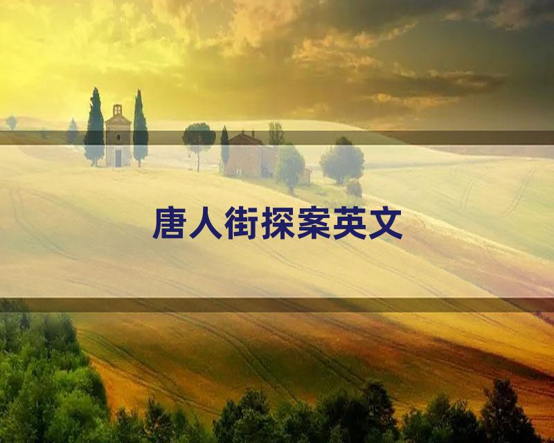 唐人街探案英文