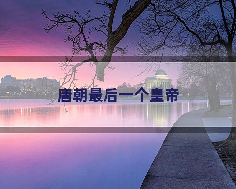 唐朝最后一个皇帝