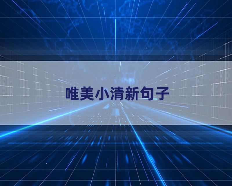 唯美小清新句子