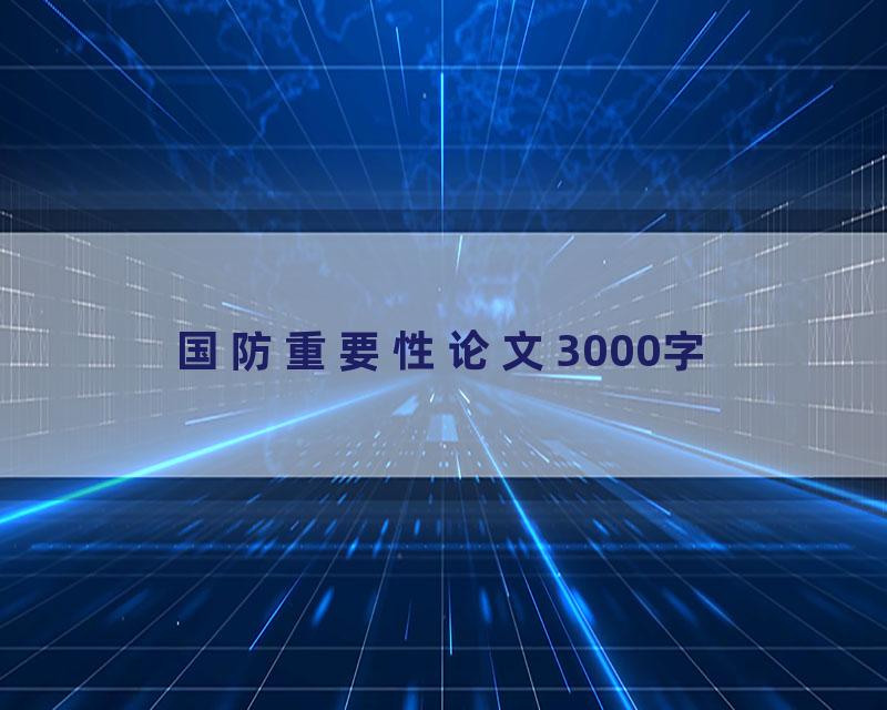 国防重要性论文3000字