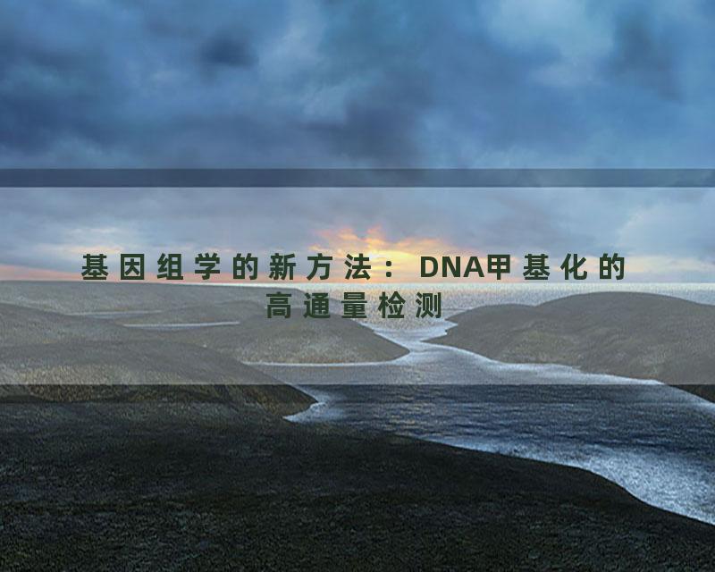 基因组学的新方法：DNA甲基化的高通量检测