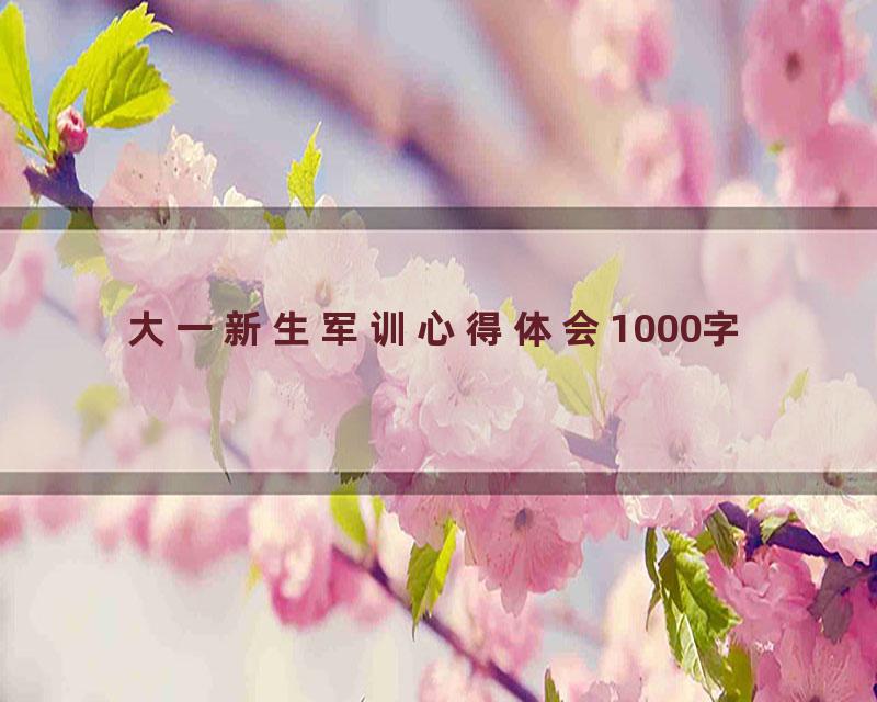 大一新生军训心得体会1000字