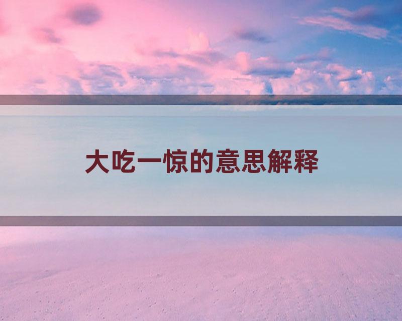 大吃一惊的意思解释