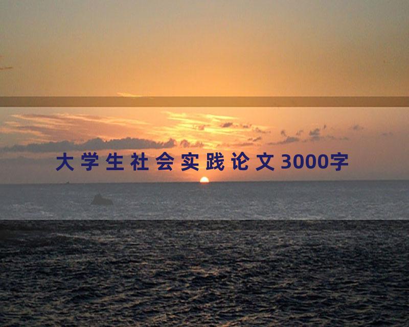 大学生社会实践论文3000字