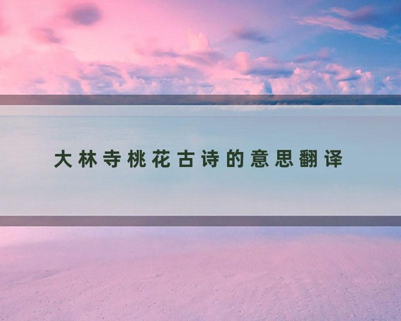 大林寺桃花古诗的意思翻译