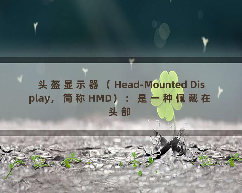 头盔显示器（Head-Mounted Display，简称HMD）：是一种佩戴在头部的设备，用于显示虚拟现实环境。