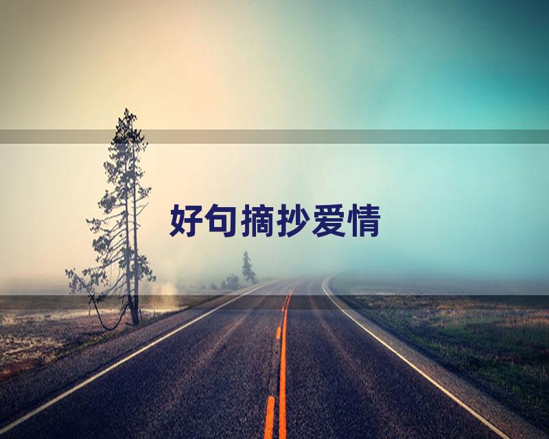 好句摘抄爱情
