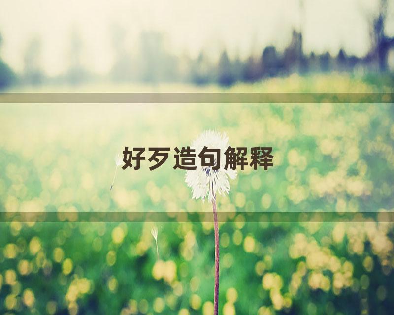 好歹造句解释
