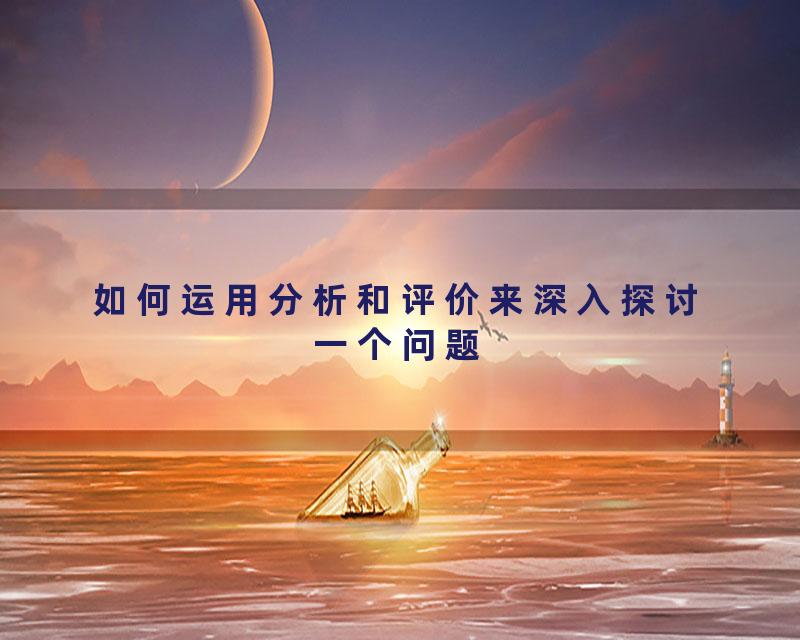 如何运用分析和评价来深入探讨一个问题
