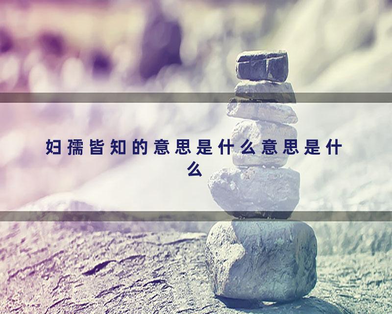 妇孺皆知的意思是什么意思是什么