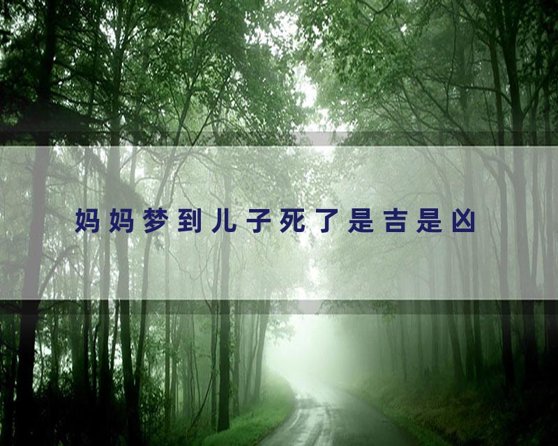 妈妈梦到儿子死了是吉是凶