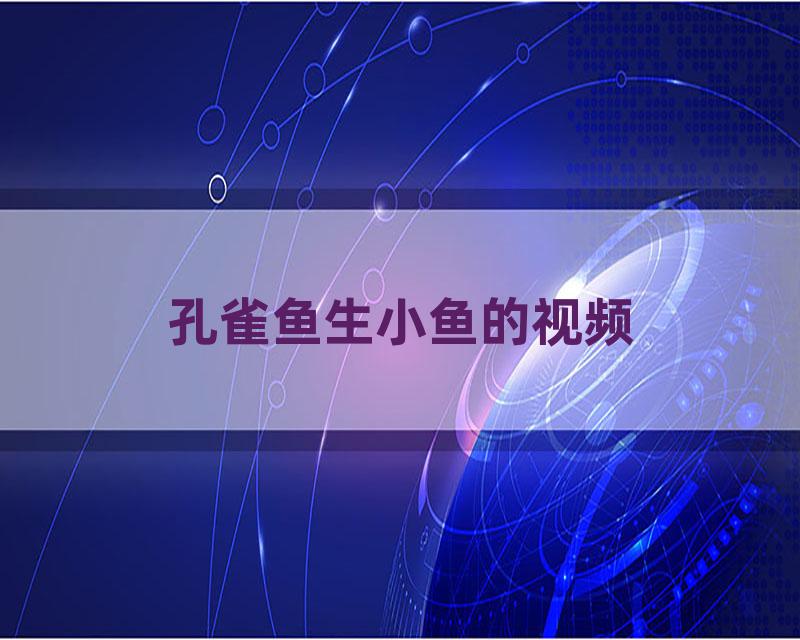 孔雀鱼生小鱼的视频