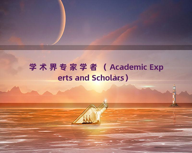 学术界专家学者（Academic Experts and Scholars）