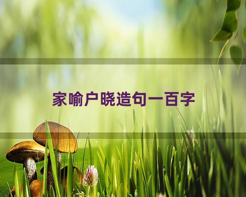 家喻户晓造句一百字