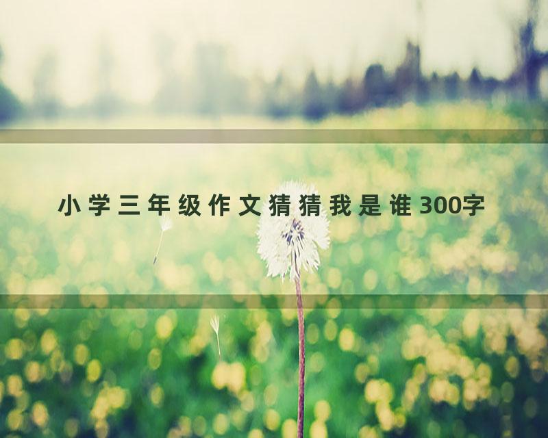 小学三年级作文猜猜我是谁300字