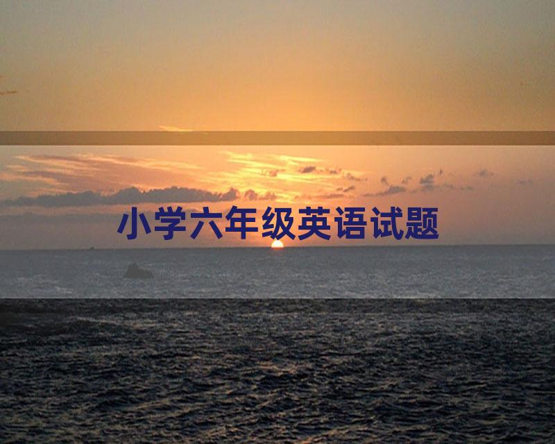 小学六年级英语试题