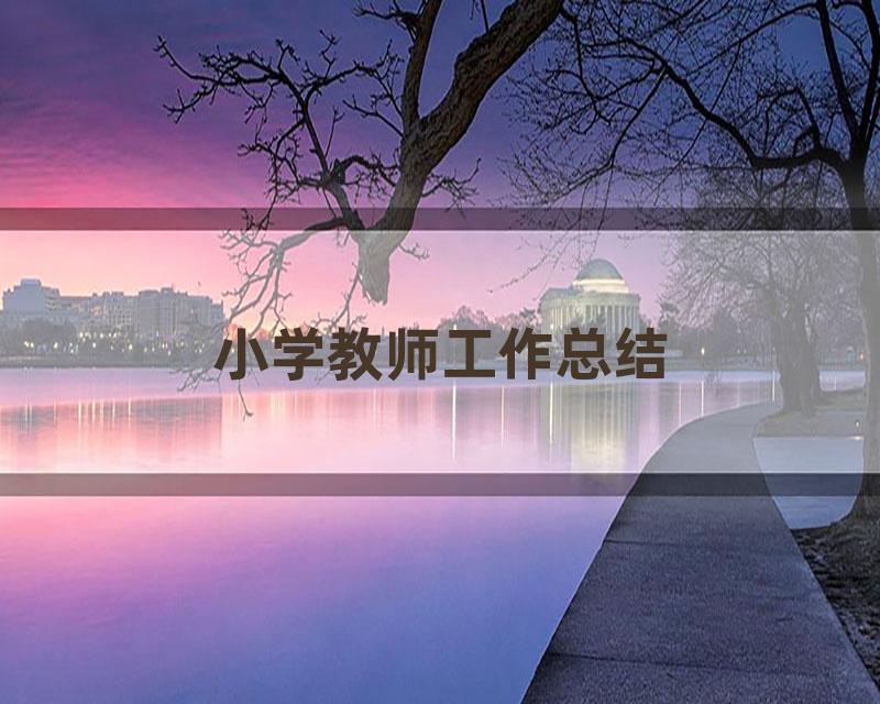 小学教师工作总结