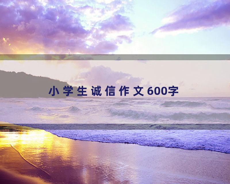 小学生诚信作文600字