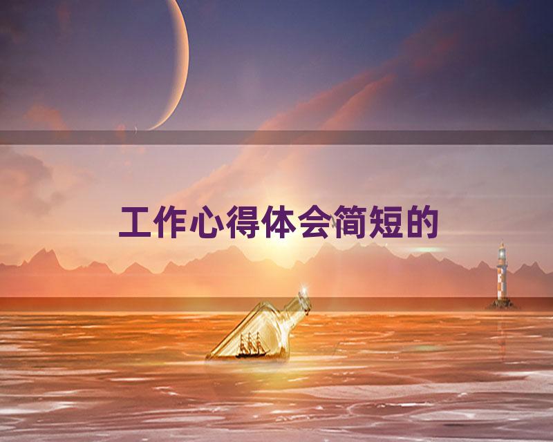 工作心得体会简短的