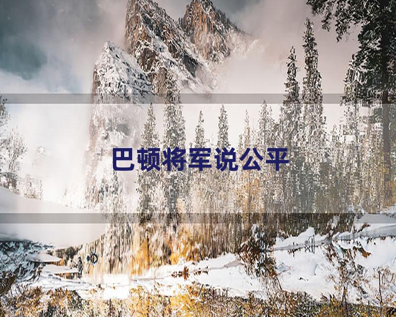 巴顿将军说公平