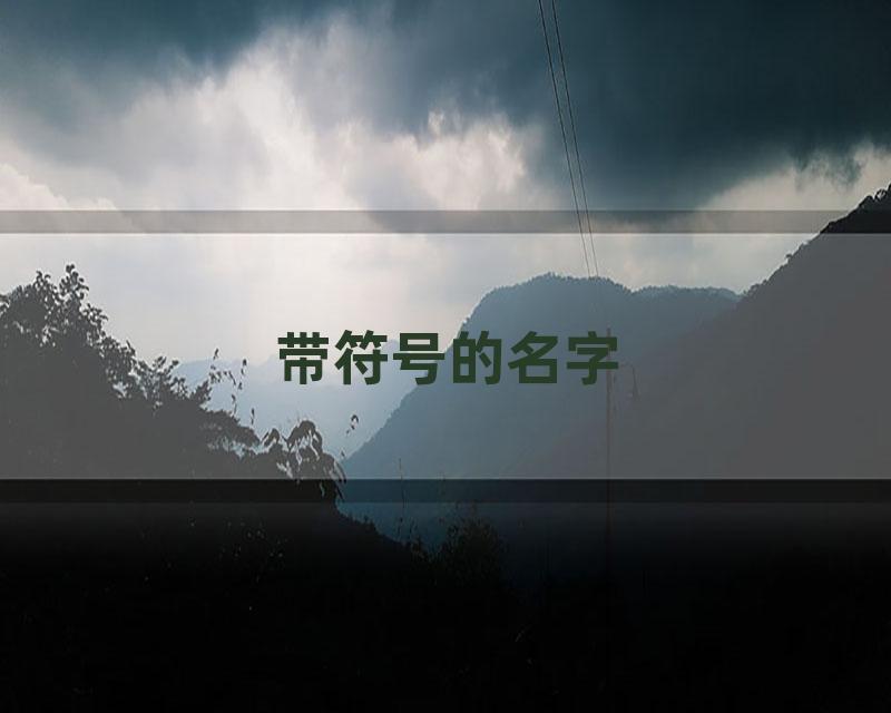 带符号的名字