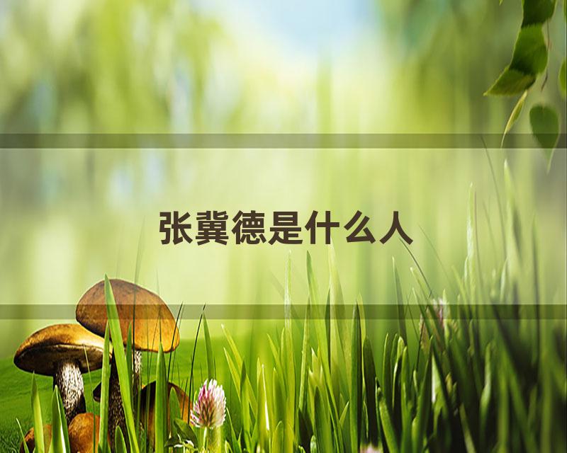 张冀德是什么人