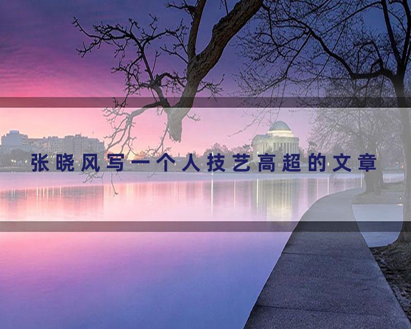 张晓风写一个人技艺高超的文章