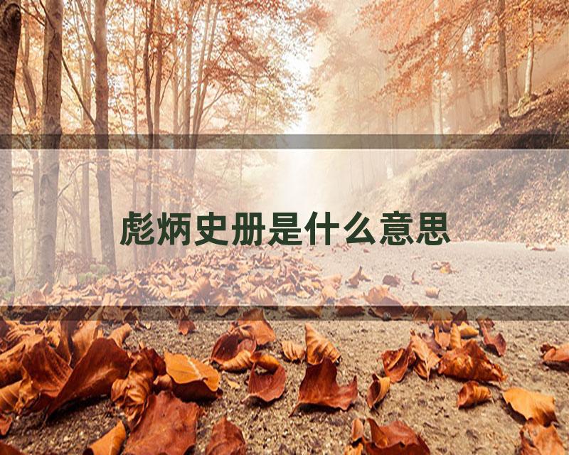 彪炳史册是什么意思