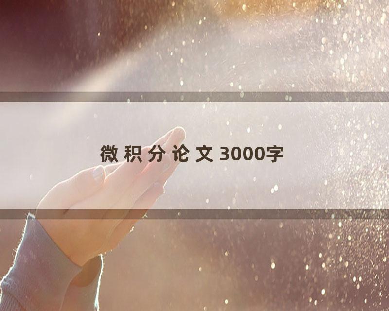 微积分论文3000字