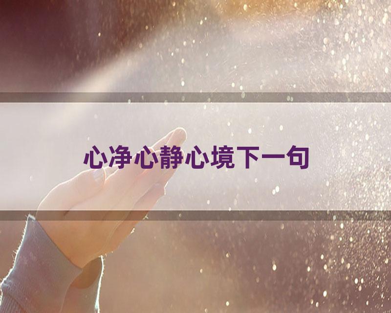 心净心静心境下一句