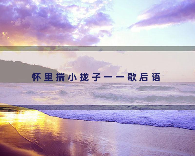 怀里揣小拢子一一歇后语