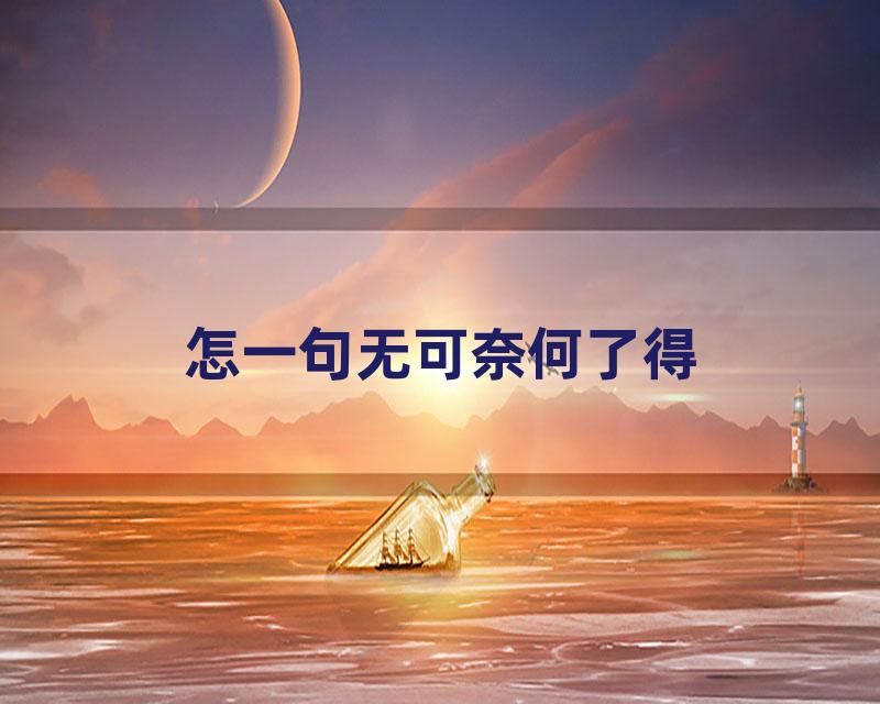 怎一句无可奈何了得