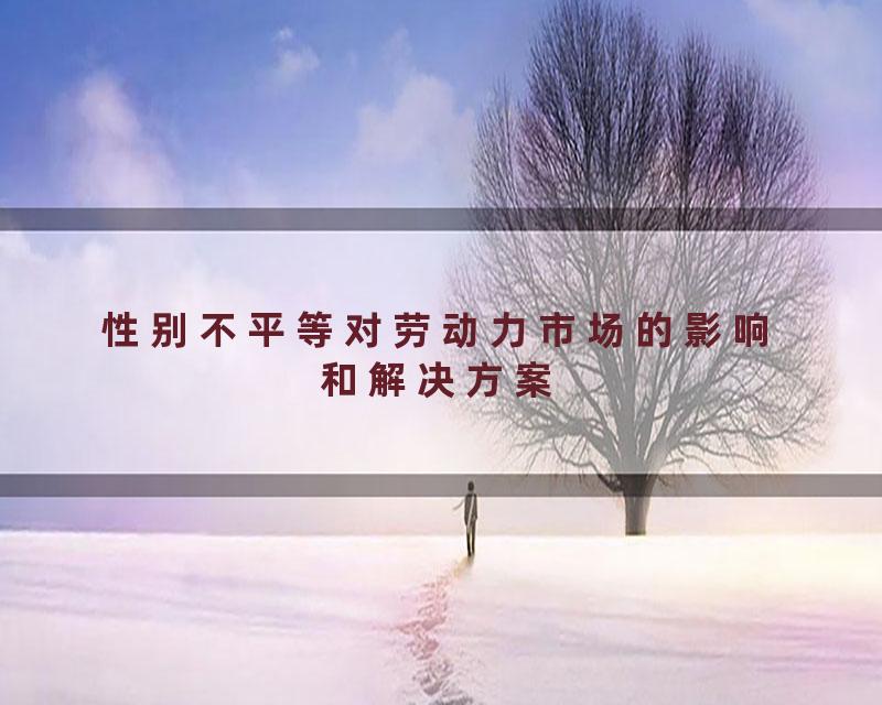 性别不平等对劳动力市场的影响和解决方案