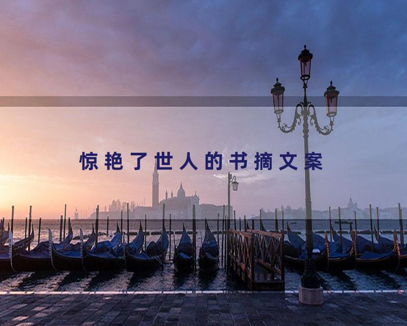 惊艳了世人的书摘文案