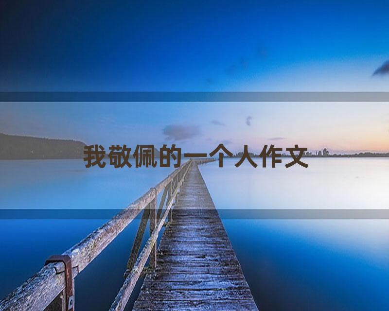 我敬佩的一个人作文