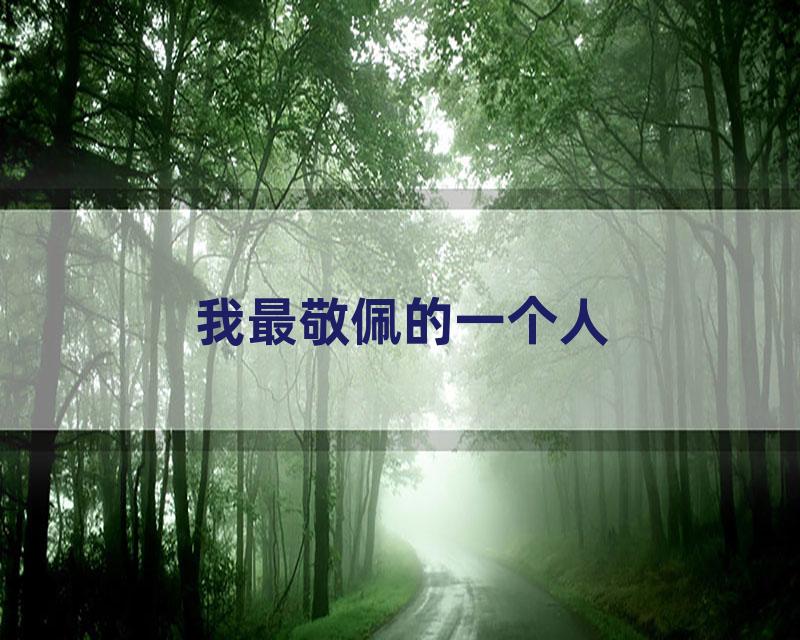 我最敬佩的一个人