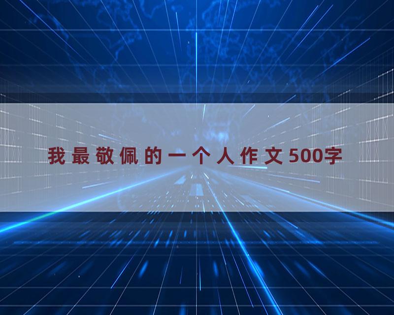 我最敬佩的一个人作文500字