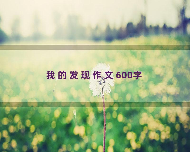 我的发现作文600字